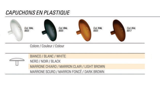 Vis Bois PZD Tête Fraisée Zingué blanc 100H - pour capuchons